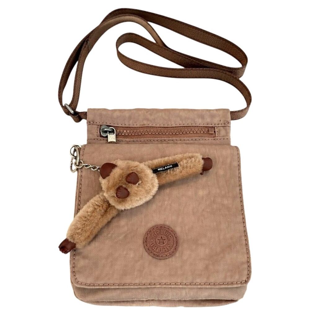Kipling Small Nylon Crossbody Bag w/ Monkey Charm Dusty Pink Taupe